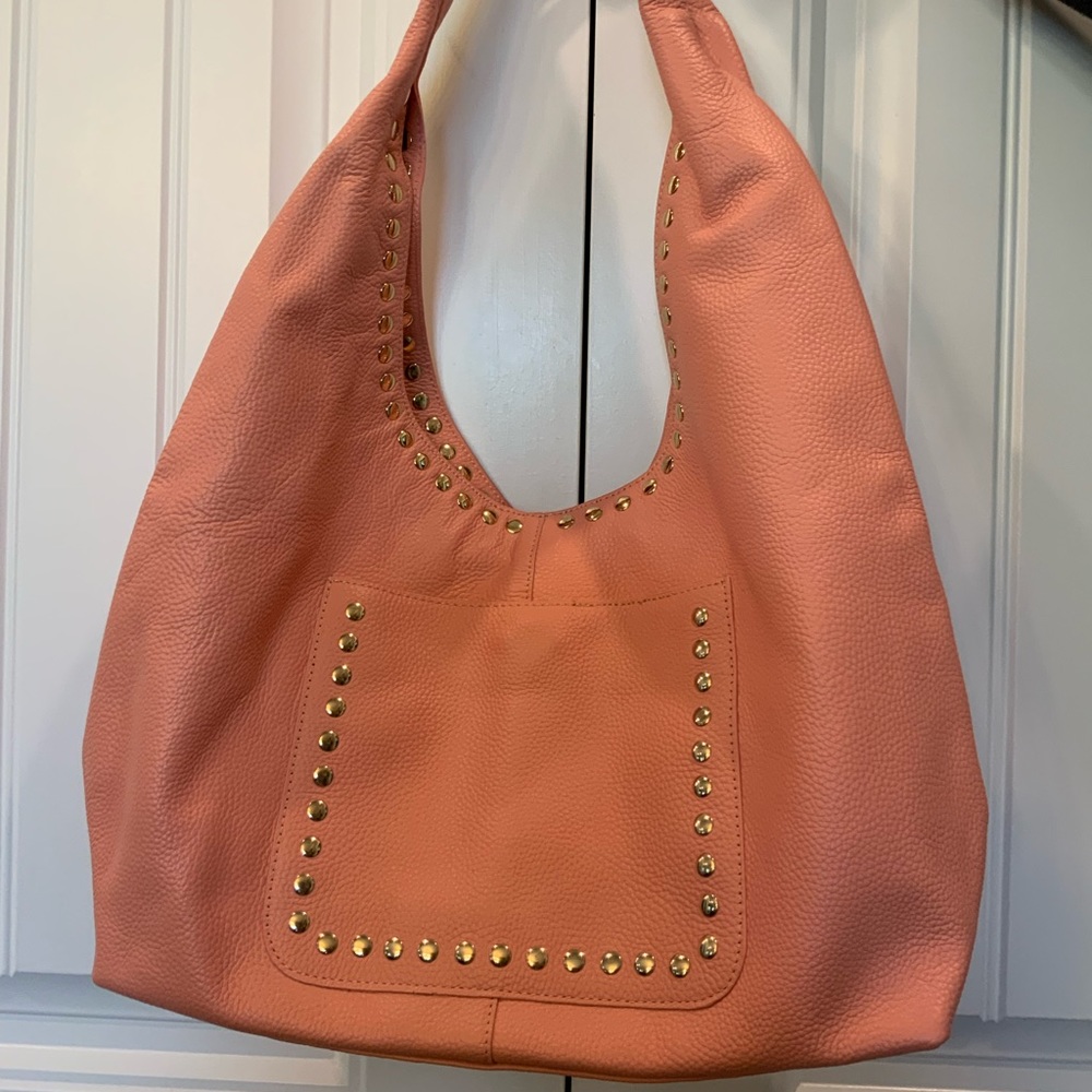 Laggo Mara Candy Pink Soft Hobo Bag with Studs
